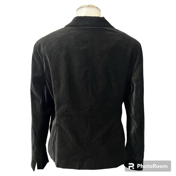 Vtg Y2K Black Velvet Whimsigoth Steampunk Vamp Blazer Jacket Corp Goth Size: 14 - Picture 4 of 16